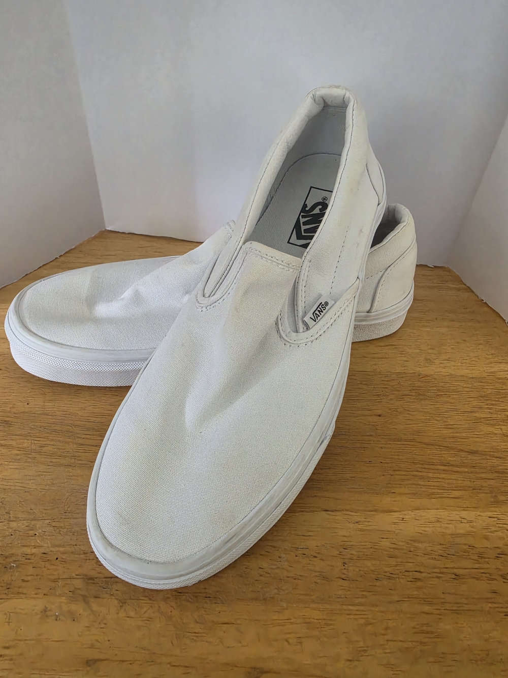 Vans Men’s Classic Slip-On Canvas Shoes — White